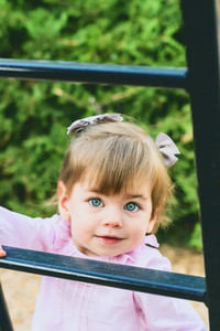 Beautiful portrait of a baby girl with blue eyes