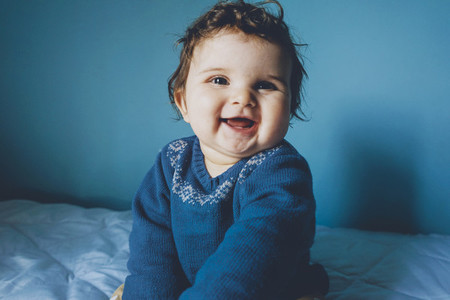 Portrait of a really happy baby
