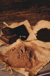 Mix of dark and sweet chocolates and cocoa powder
