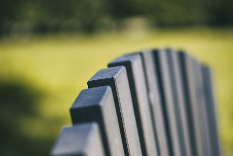 close-up wooden slats that form an chair