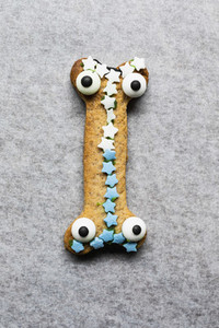 Cute decorated dog biscuit