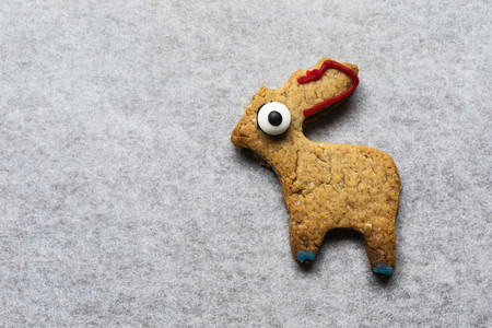 Cute decorated animal gingerbread cookie