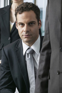 Portrait confident handsome businessman in suit