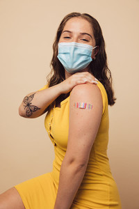 Woman after getting covid vaccine