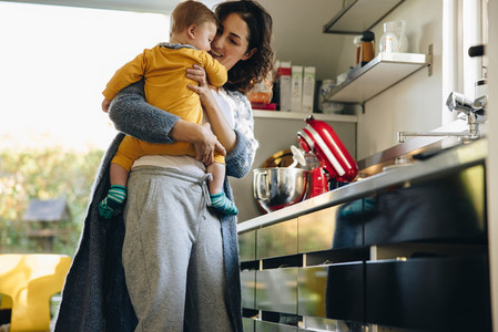 Mom and child in kitchen