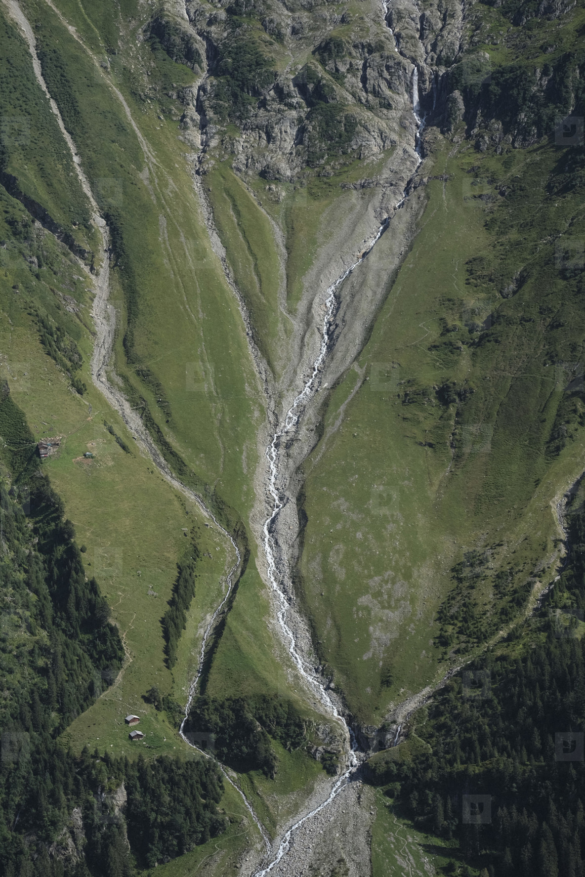 Aerial view Lauterbrunnental Canton of Berne  Switzerland