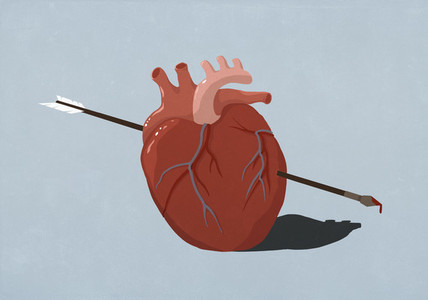 Arrow piercing heart