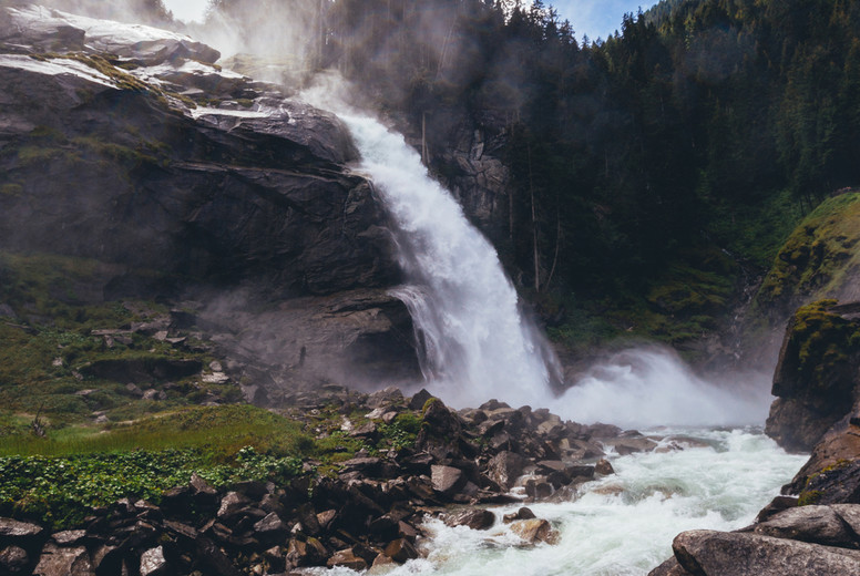 beautiful waterfall in the alpine mountains stock photo (238025 ...
