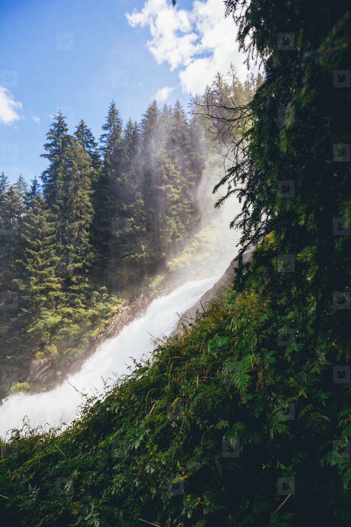 beautiful waterfall in the alpine mountains stock photo (238026 ...