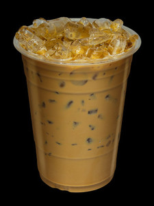 Iced Coffee mixed with milk on isolated