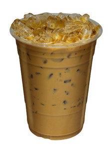 Iced Coffee mixed with milk on isolated