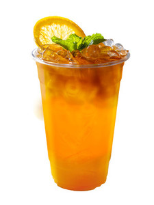 Iced Tea mixed with orange juice with orange slices and mint lea