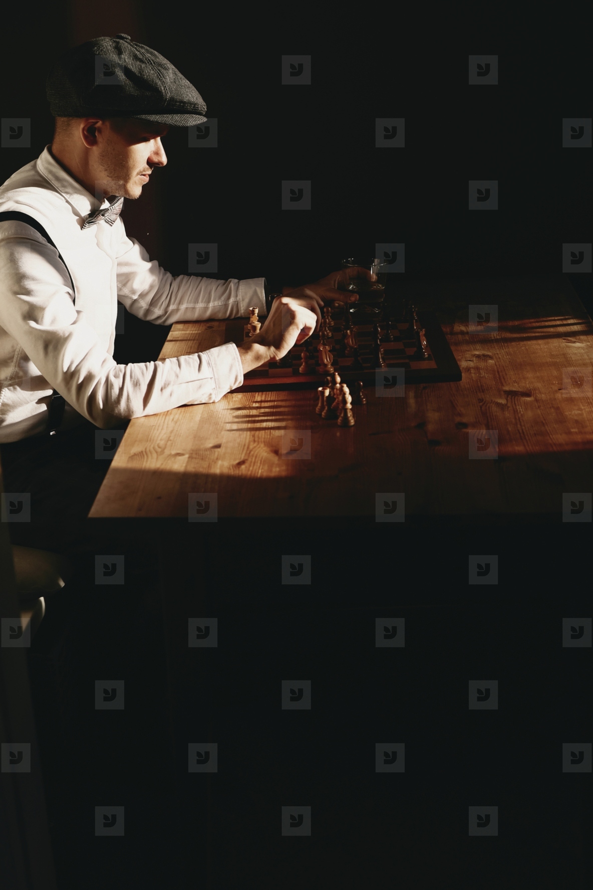 Dapper man playing chess 4