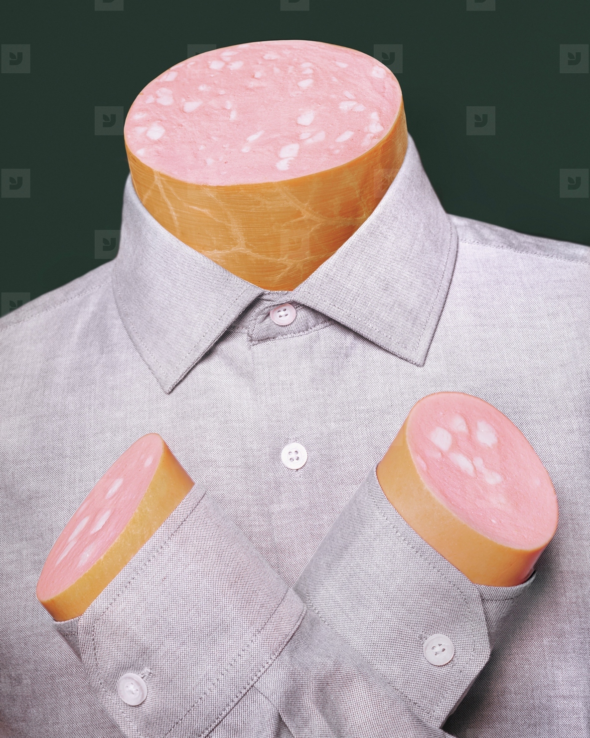 Pork wearing button down shirt