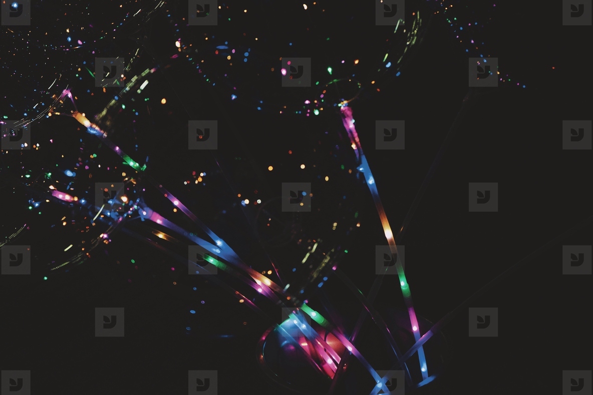 Rainbow fairy ligths in an abstract  background