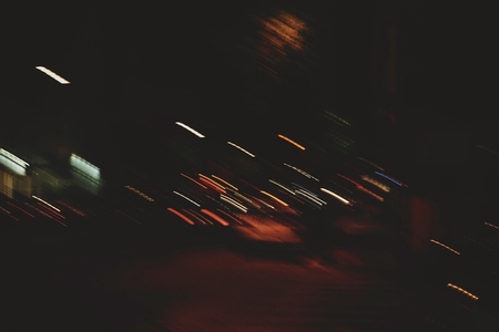 Night images of driving in the city
