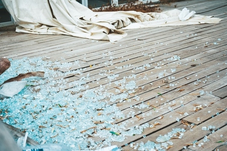 Image of a broken glass after vandalism