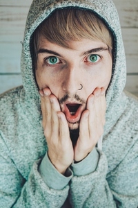 Funny and casual portrait of an attractive young man