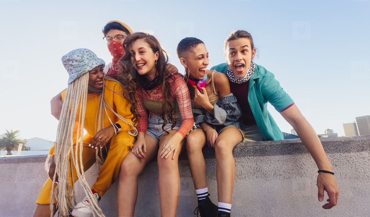 Group of friends enjoying a good time together