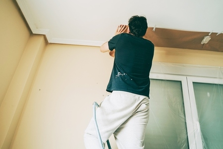 Young man doing a renovation at his home