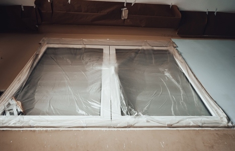 New white window with protective