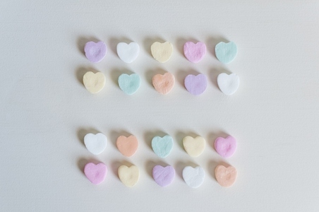 Colorful Candy Hearts 2 Rows