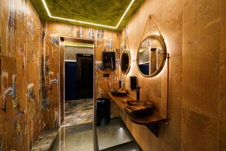 Interior of a bathroom in a luxury restaurant