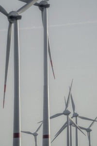 Wind turbines against blue sky Germany