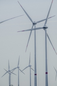 Wind turbines against blue sky Germany