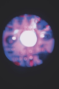 Abstract image of a weird and futuristic blurry energy circle
