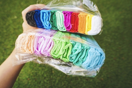 New and colorful packs of a mix of crepe paper