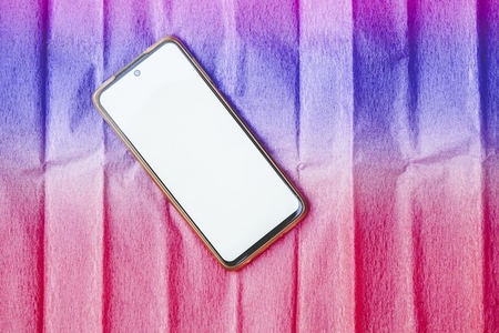 Android smartphone mockup against a colorful background