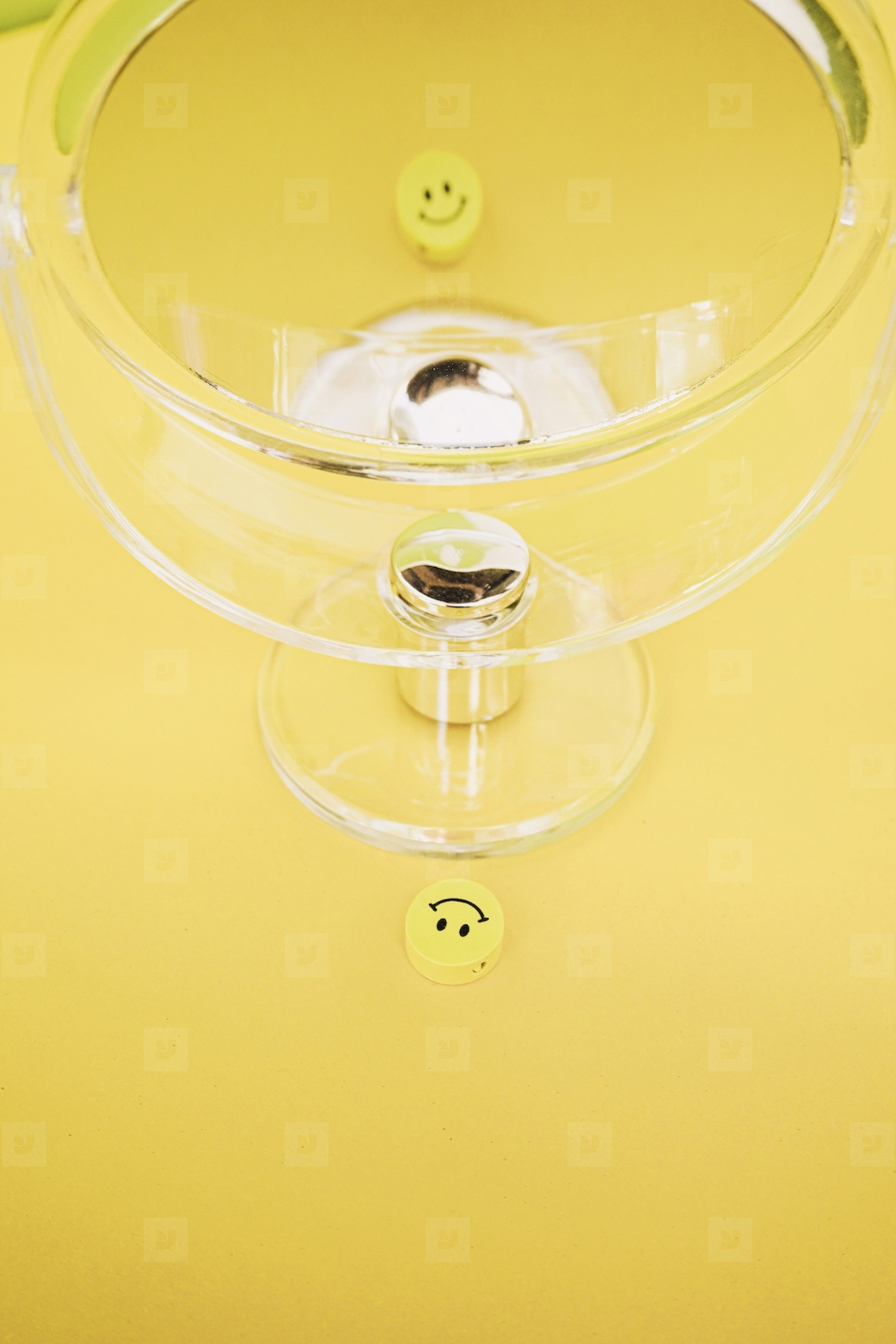 Conceptual image of happiness and wellness in yellow color