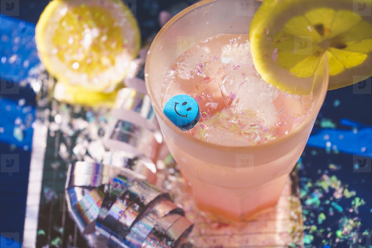 Conceptual image about spare funny time at a disco party drinkin