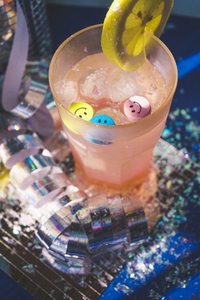 Conceptual image about spare funny time at a disco party drinkin