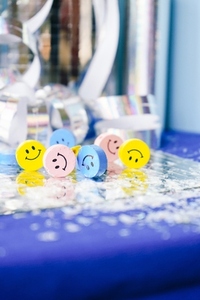 Conceptual image about happiness in a friends party