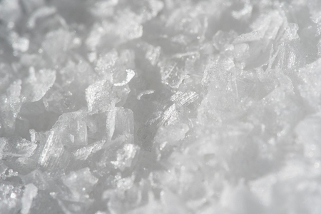 Extreme close up white sea salt flakes
