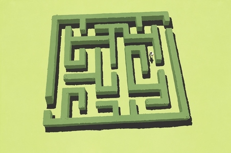 Man stuck in labyrinth