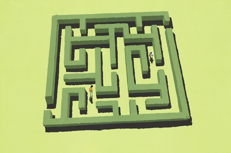 Couple trapped at opposite ends of labyrinth