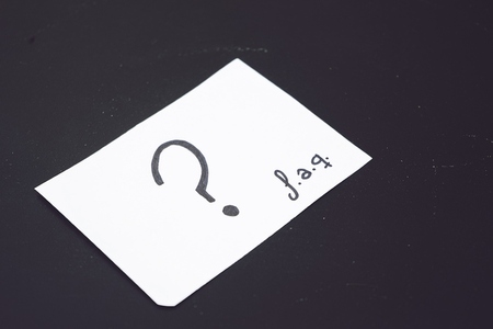Interrogation mark in a white business card