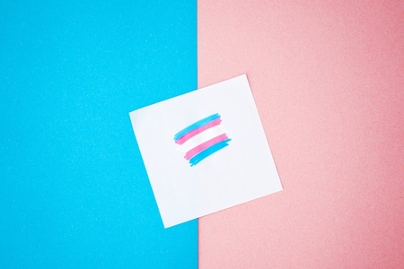 Simple image about trasgender and transsexual flag against blue