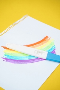 Happy and colorful image about the rainbow pregnancy