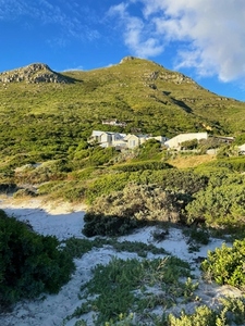 Houses on the mountainside near a beach
