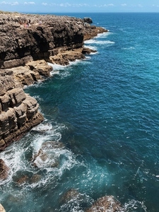 View of a rocky coast and an ocean