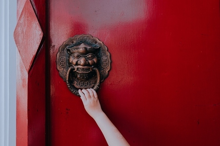 Asian Temple Door and Hand
