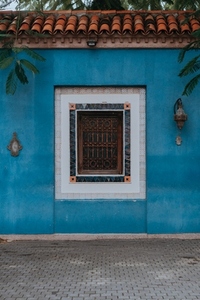 Blue Moroccan Window and Wall