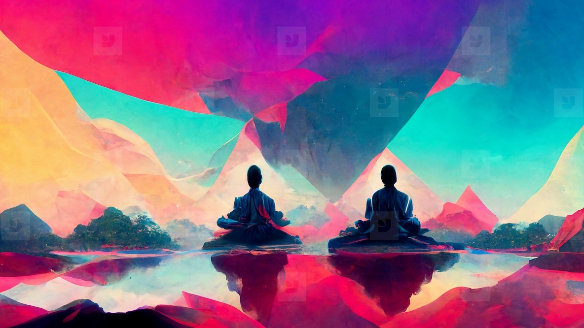 Abstract digital art meditation enlightenment background   illus