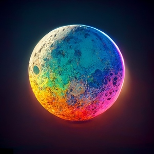 moon in the sky colorful