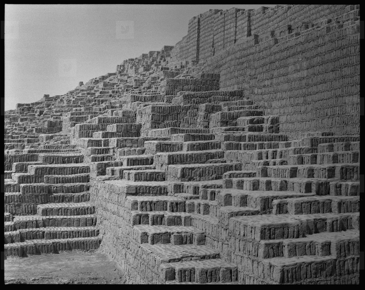 Ancient stone steps of Huaca Pucllana Lima