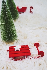 Colorful christmas backgorund with classic christmas toys decora